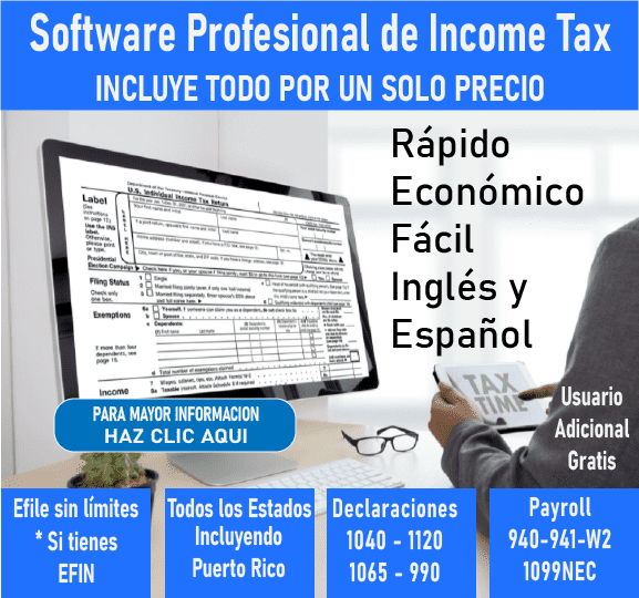 Anuncio software income tax