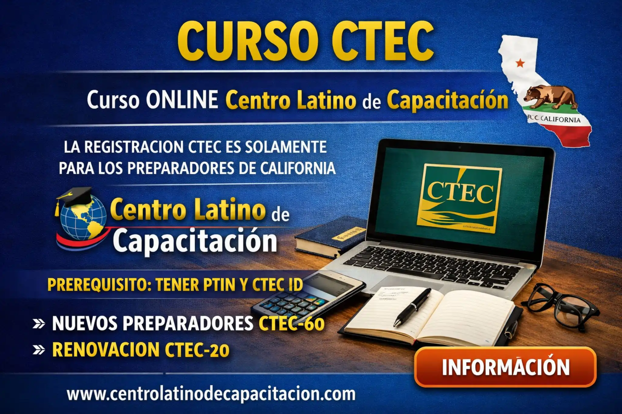 Curso CTEC para licencia nueva 60 horas y renovacion 20 horas en español con libro abierto - Centro Latino de Capacitacion